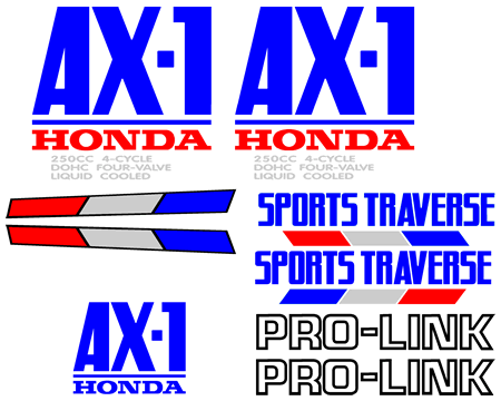 Honda AX-1 250 1989 Decal Set